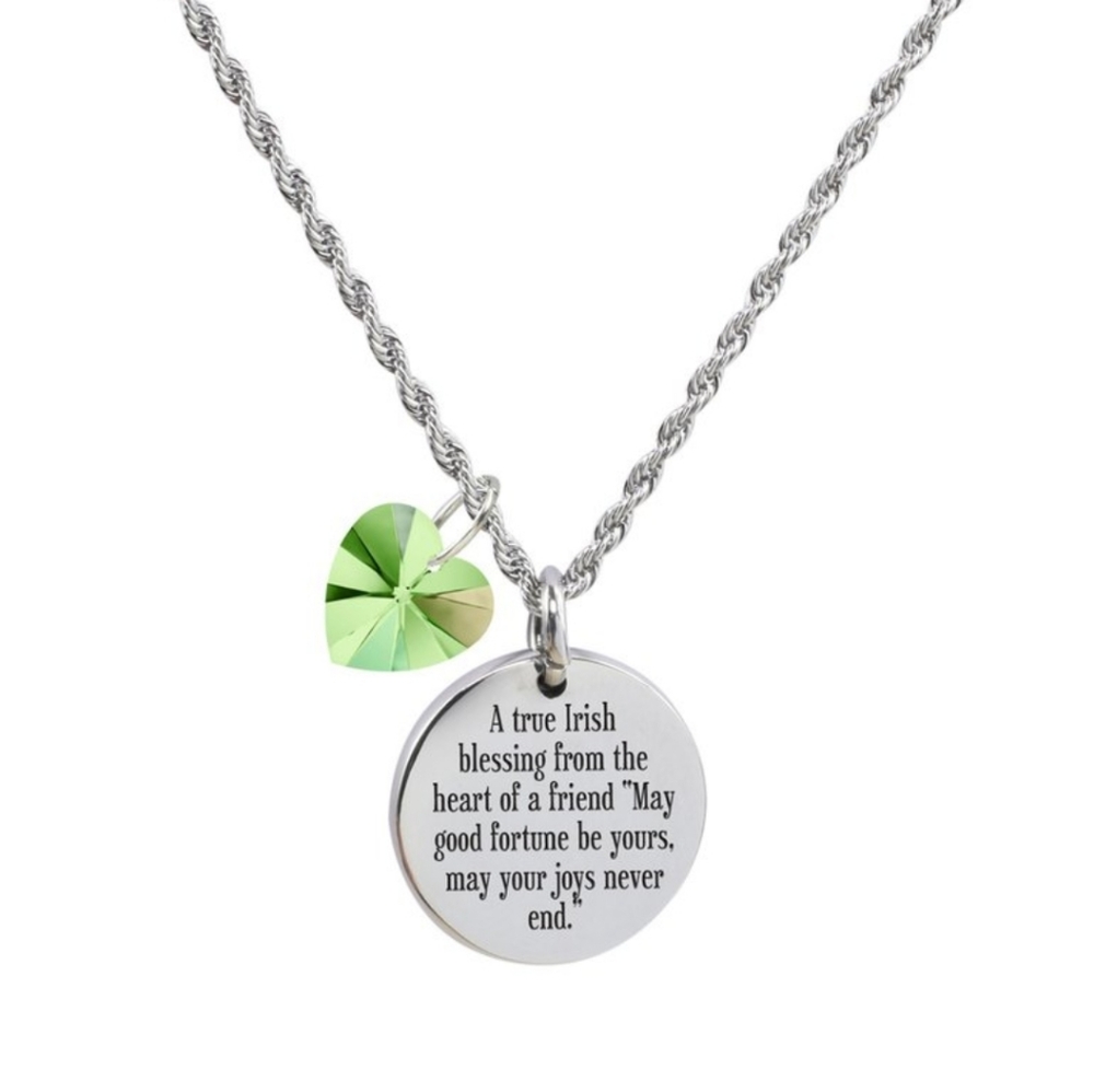 Pink Box Irish Blessing Pendant/Chain